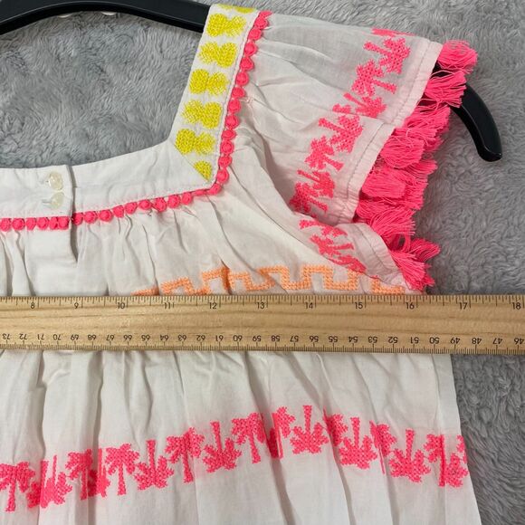 Cat & Jack Girls Size L (10/12) Tassel Embroidered Dress‎ Rainbow Colors Lined - Picture 9 of 12
